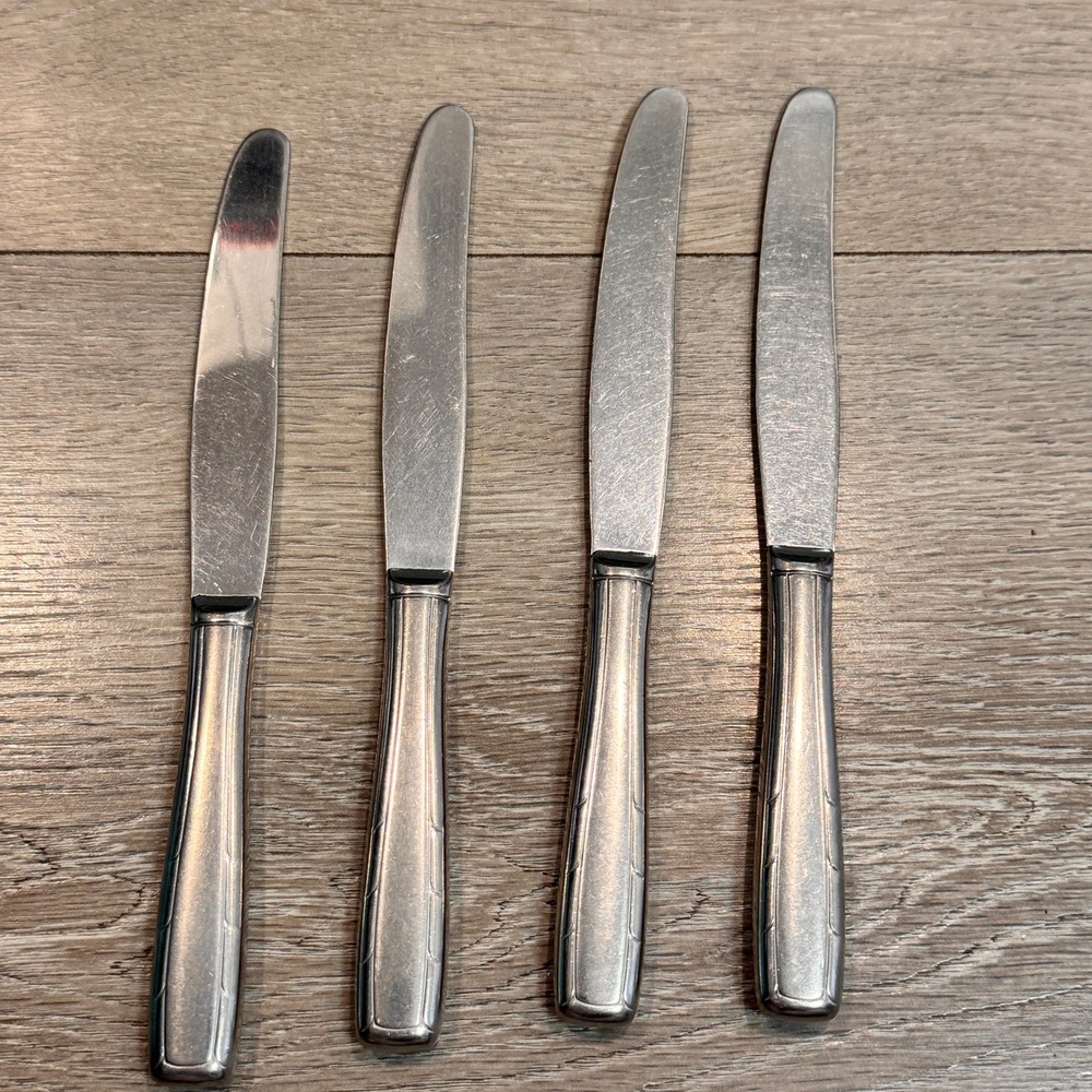 Vintage Imperial Stainless Steel‎ Flatware Knives Set of 4 Lady Duff Dinner